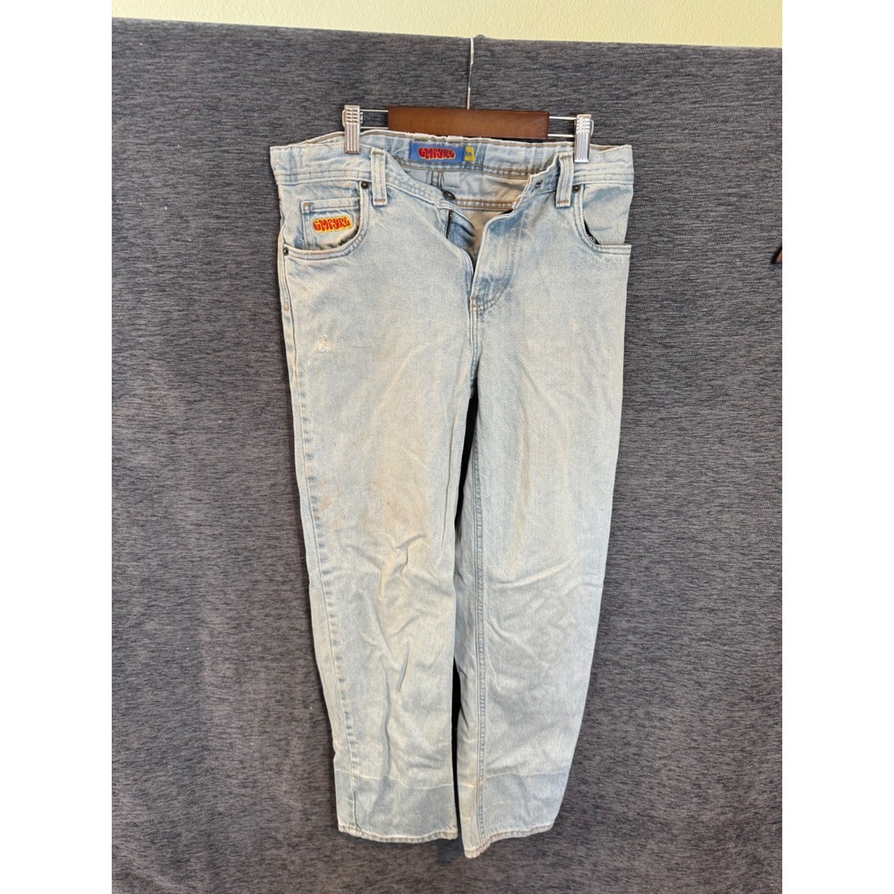 Empyre Loose Fit Skate Jeans Light Wash Blue Baggy Streetwear Size 28